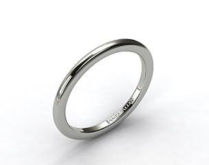 14k White Gold Rounded Wire Wedding Ring