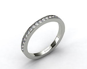 18k White Gold 1.8mm Pave Set Wedding Ring