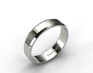 18k White Gold 6mm Beveled Comfort Fit Wedding Band