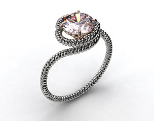18k White Gold Solitaire Wrapped AE135 by Danhov Designer Engagement Ring