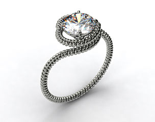14k White Gold Solitaire Wrapped AE135 by Danhov Designer Engagement Ring