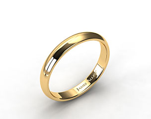 18k Yellow Gold 4mm Slightly Domed Comfort Fit Wedding Ring