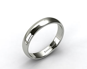 14k White Gold 5mm Slightly Domed Comfort Fit Wedding Ring