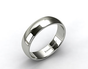 18k White Gold 7mm Slightly Domed Comfort Fit Wedding Ring