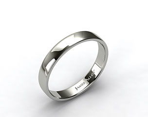 18k White Gold 4.5mm Slightly Flat Comfort Fit Wedding Ring