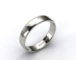 14k White Gold 5.5mm Slightly Flat Comfort Fit Wedding Ring