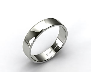 18k White Gold 6.5mm Slightly Flat Comfort Fit Wedding Ring