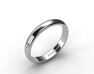 14k White Gold 4.0mm High Dome Comfort Fit Wedding Ring