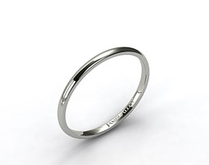 14k White Gold 2.0mm Traditional Slightly Curved Wedding Ring