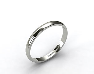 14k White Gold 3.0mm Traditional Slightly Curved Wedding Ring