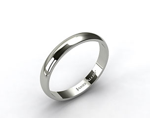 14k White Gold 4.0mm Traditional Slightly Curved Wedding Ring