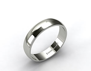 14k White Gold 6.0mm Traditional Slightly Curved Wedding Ring
