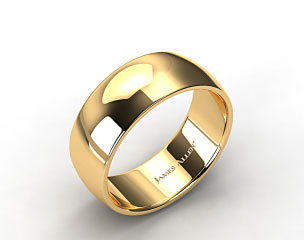 14k Yellow Gold 10.0mm  Traditional Slightly Curved Wedding Ring