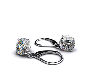 18k White Gold Leverback Dangle Settings