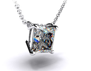 18k White Gold 4 Prong Wire Basket Pendant Setting 