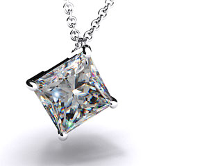 18k White Gold 4 Prong Wire Basket Pendant Setting 