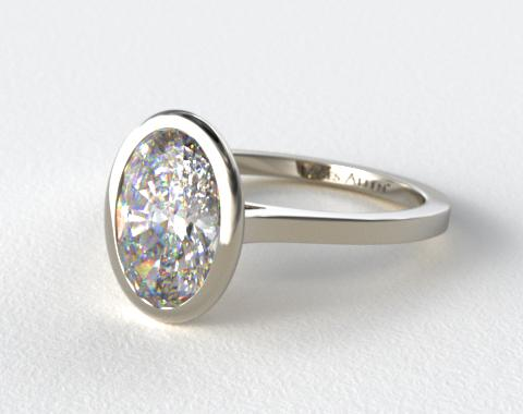 oval ring engagement bezel gold solitaire yellow 18k rings center diamond cz setting maybe visit 14k designs