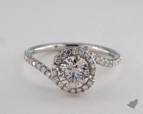 18K White Gold Mixed Metal Engagement Ring with